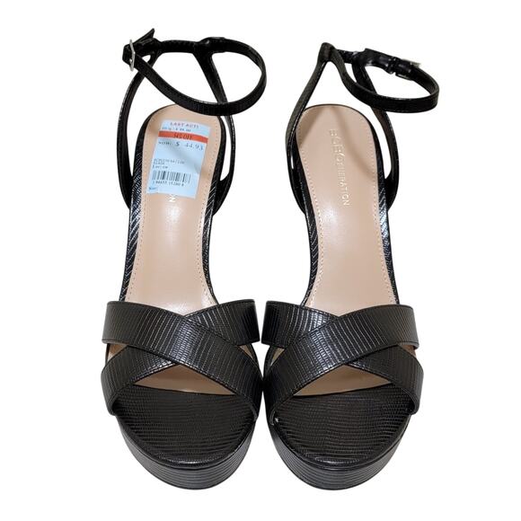 BCBGeneration Women Niada Ankle Strap Platform Sandals Size US 9M Black Lizard - Picture 3 of 6
